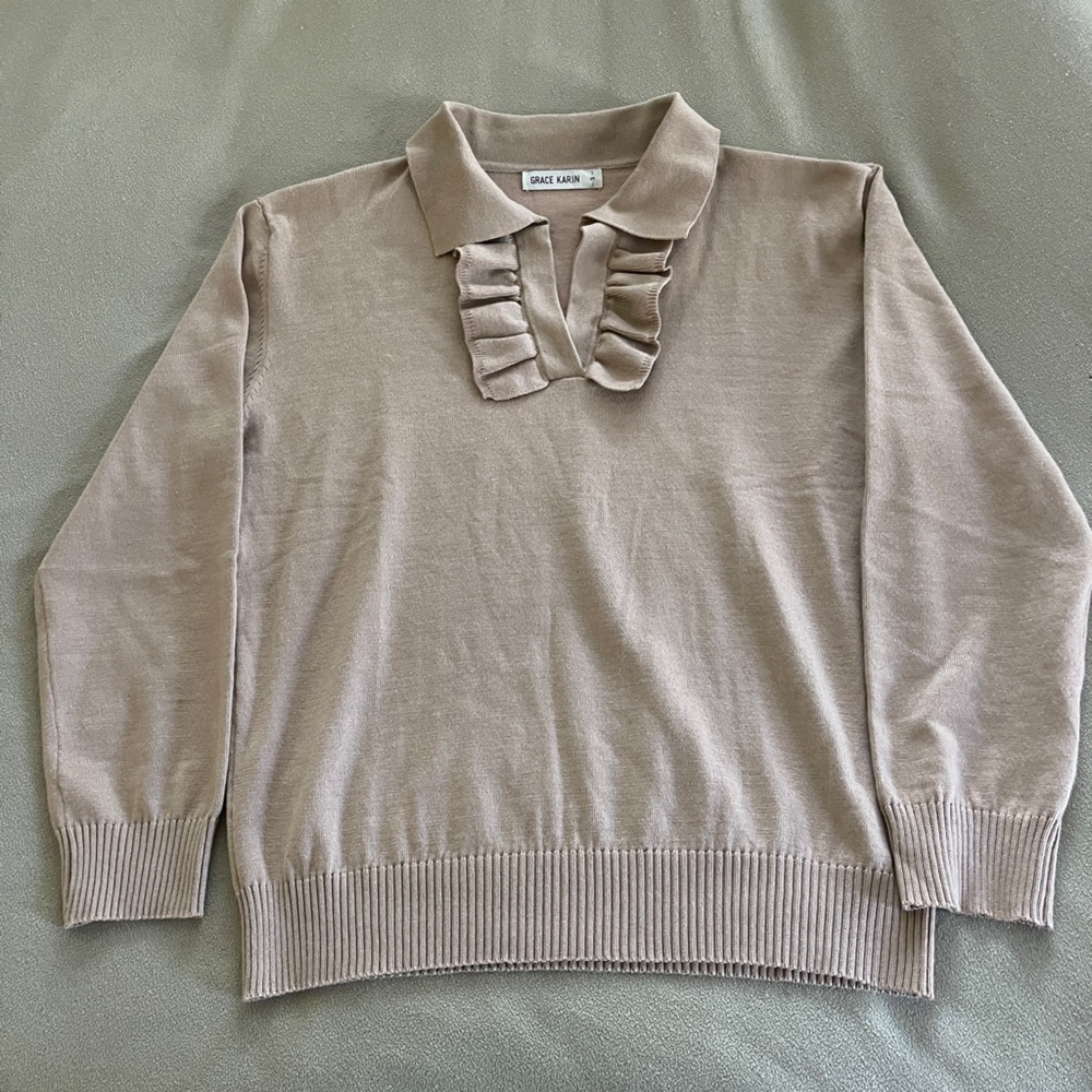Grace Karin women’s collared lightweight sweater size small